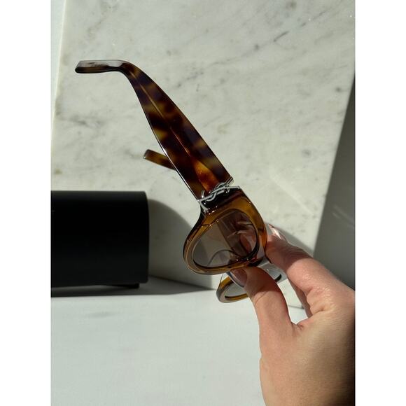 NEW Saint Laurent SLM94/F Brown Gold Cat Eye Sunglasses main image 6